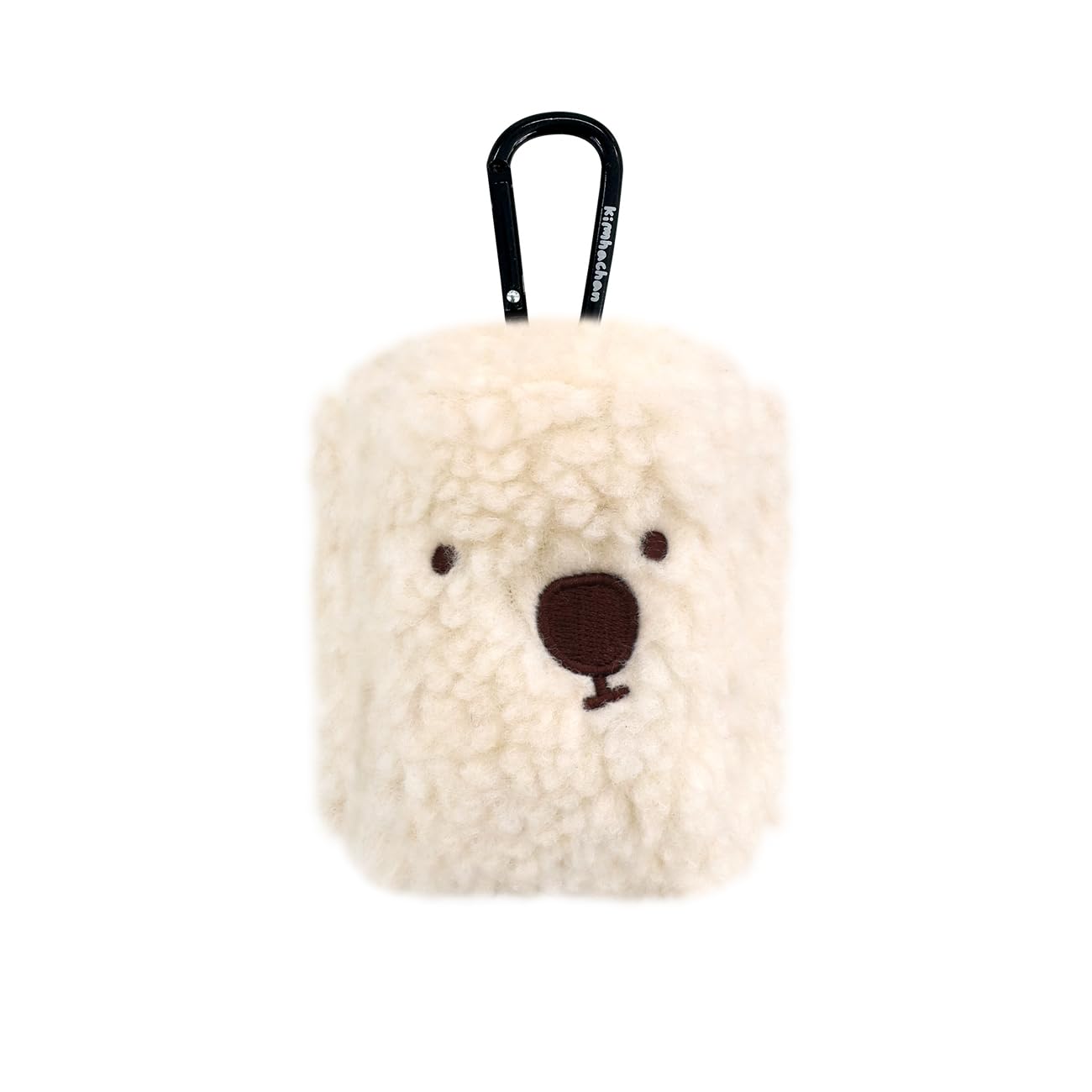 Kim Ha-chan Fleece Mini Key Ring  Carabiner Keychain, Pocket Cover, Portable Pouch, Travel Pouch (Ivory (Kim Ha-chan))