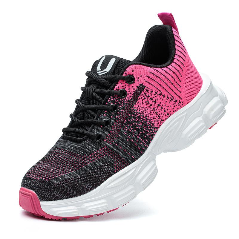 

Спецобувь, дышащая, с защитным подноском из стали, ударопрочная и проколостойкая, летняя обувь для строительной площадки. 40 розы красного