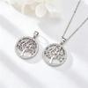 Geometric Tree Of Life Pendant Necklace Women Sterling Minimalist Locket Chain Jewelry