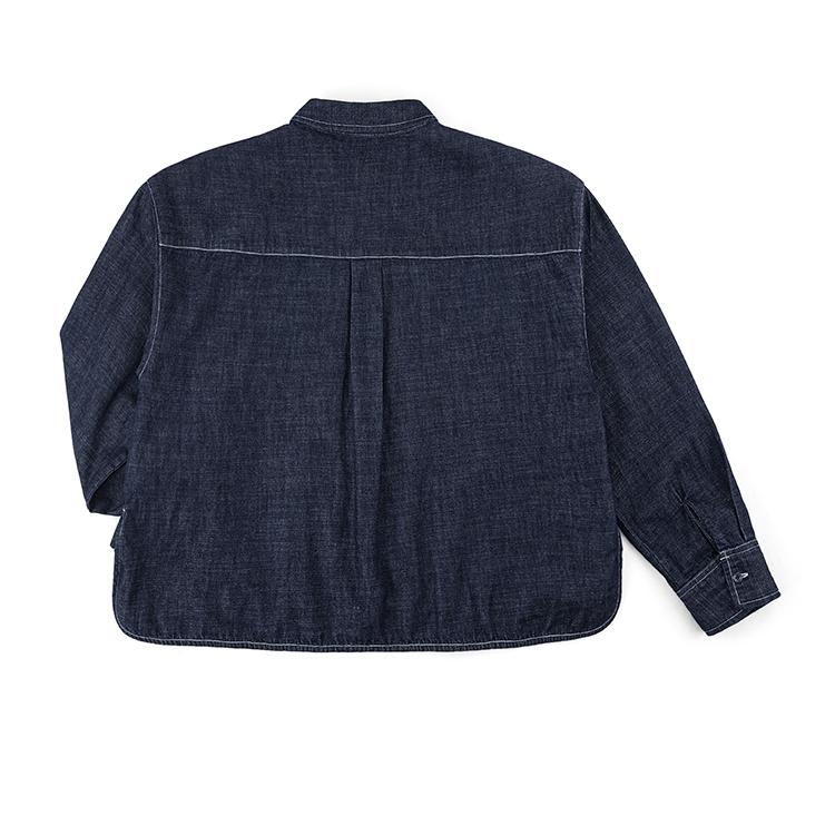 Comfortable Version Lapel Small Embroidery Logo Clear Wash Casual Trendy Long Sleeve Shirt Women shirts LWT009917211012898L00