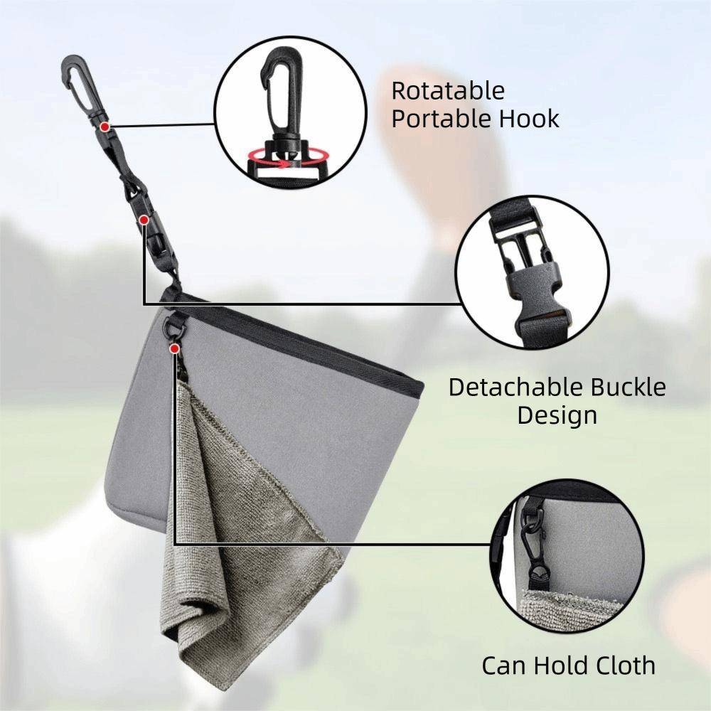 Portable Golf Cleaning Bag Washable Golf Ball Wash Bag  Golf Club Bag Accessories