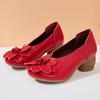 GKTINOO 2025 Spring Flower Genuine Cow Leather Shoes Women Shoes Elegant Shoes Woman Retro Handmade Shoes High Heels