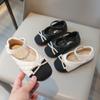 Girls Leather Shoes for Party Wedding Children Shallow Princess Shoes Fashion Kids Pearls Performance Shoes with Bow-knot