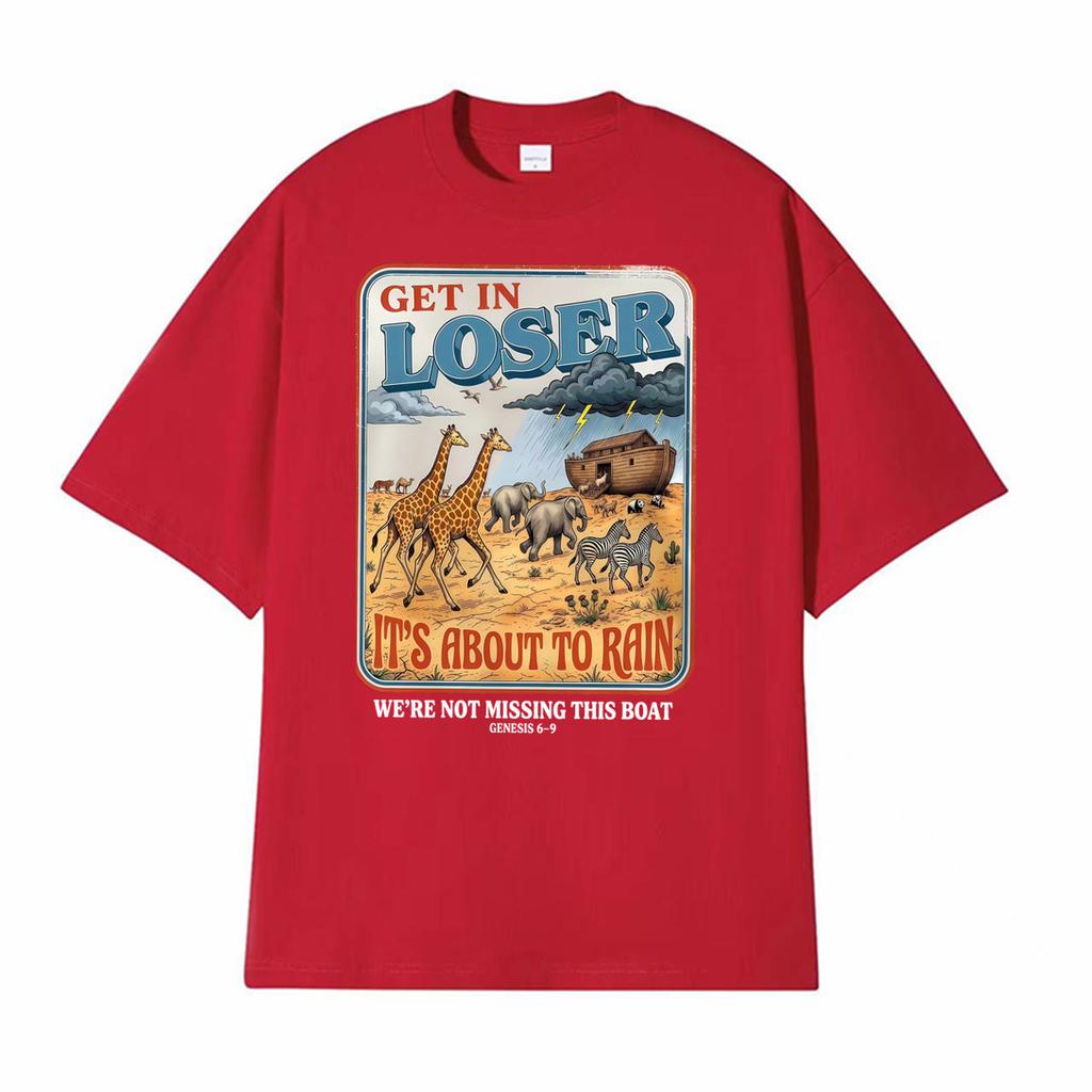 Funny Christian Get in Loser Jesus Print T Shirts Unisex Women Casual 100 Cotton Short Sleeve Tshirts Fashion Oversized Tee Shirt