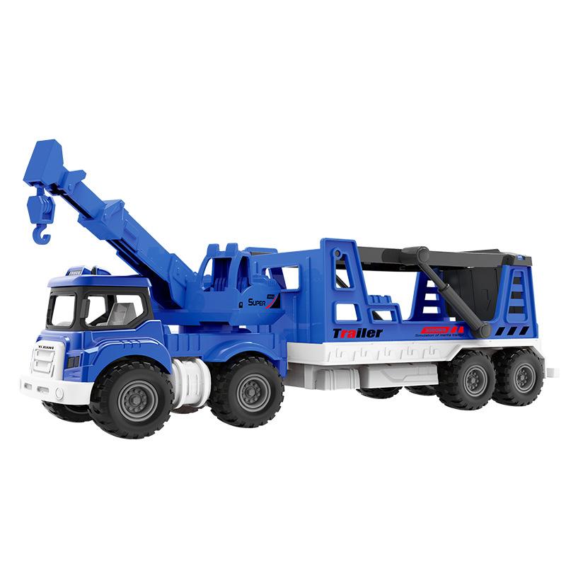 Simulation Alloy Inertial Crane Trailer Transporter Model Children's Toy Birthday Gift