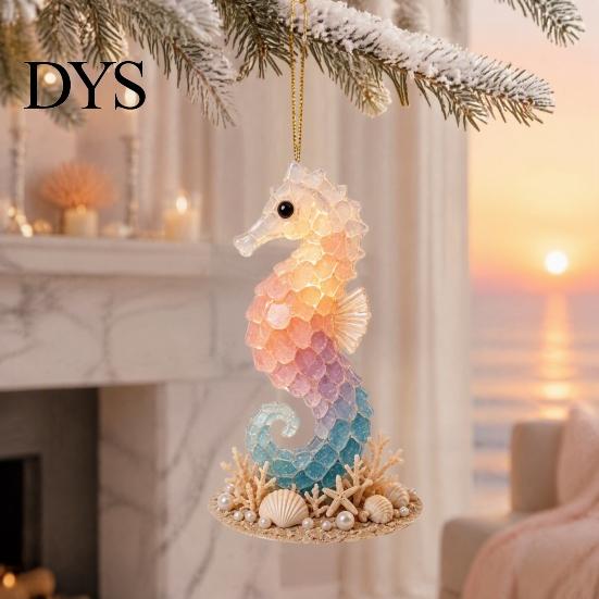 Special Animal Ornaments Ocean Theme Christmas Ornaments, 2D Flat Acrylic Hanging Decor with Sea Holiday Decorations Designs, Tree for Marine Lovers,