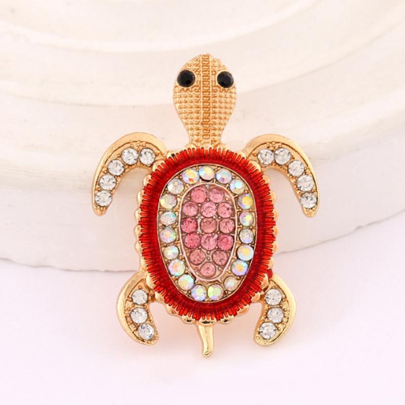 Fashion Shiny Rhinestone Animal Turtle Brooches For Women Clothing Coat Banquet Accessories Gifts