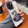 Applicable to Apple 17 rhinestone swan holder, mobile phone case four corners anti-drop iPhone16proMax cute protective case