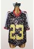Camiseta Retro de Manga Corta con Cuello en V y Estampado de Leopardo para Mujer