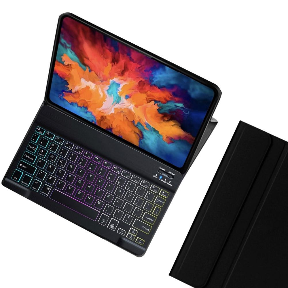 

For Lenovo Tab P11 TB-J606F/L 2 in 1 Bluetooth-compatible Keyboard Tablet Leather Case Stand with Backlight Black