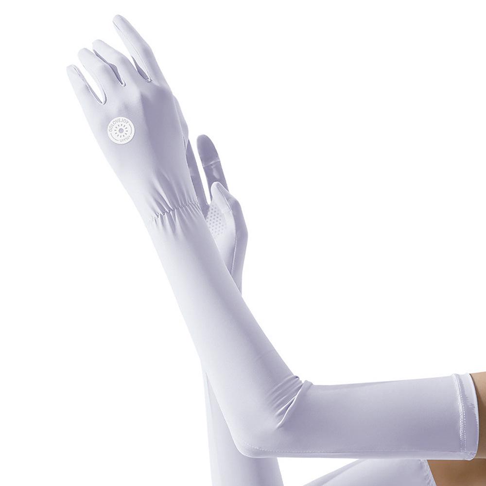 Women's Summer Fingerless Sun Protection Gloves - Non-Slip, Breathable Ice Silk for Outdoor Driving & Cycling, Touchscreen Compatible.