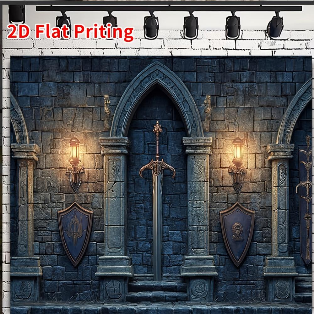 Grand Gothic Tapestry Wall Hanging Medieval Castle Architecture Decor Fantasy Style Loft Art Polyester Tapestry Poster Print