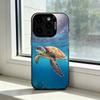 Cute Little T-Turtle Phone Case For iPhone 17,16,15,14,13,12,11 Plus,Pro Max,XS,Colored Silver Plated Inside Cover