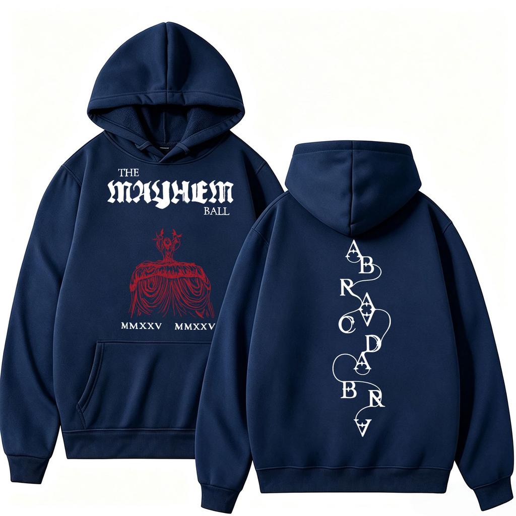 Lady Gaga The MAYHEM Ball Red Dress Print Hoodie Trend Pop Music Vintage Long Sleeve Loose Fleece Casual Men Women Pullover Male