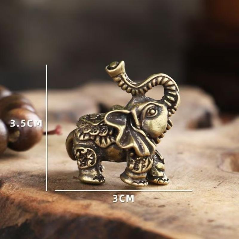Alloy Mammoth Statue Retro Textured Antique Finish Decorative Craft for Office Table Home Living Room Bookshelf Decor