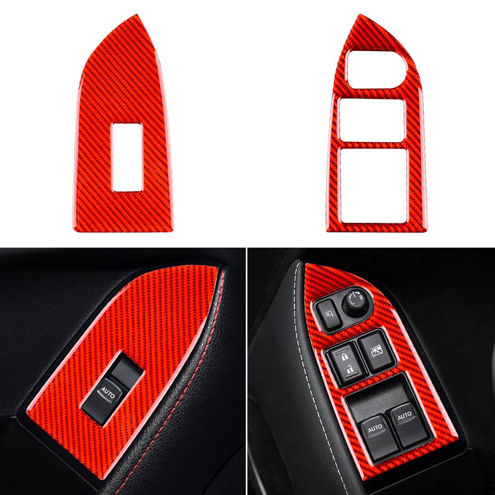 Real Soft Carbon Fiber LHD RHD Sticker for Subaru BRZ  Toyota GT86 2012-2020 Interior Trim Car Window Switch Button Frame Cover