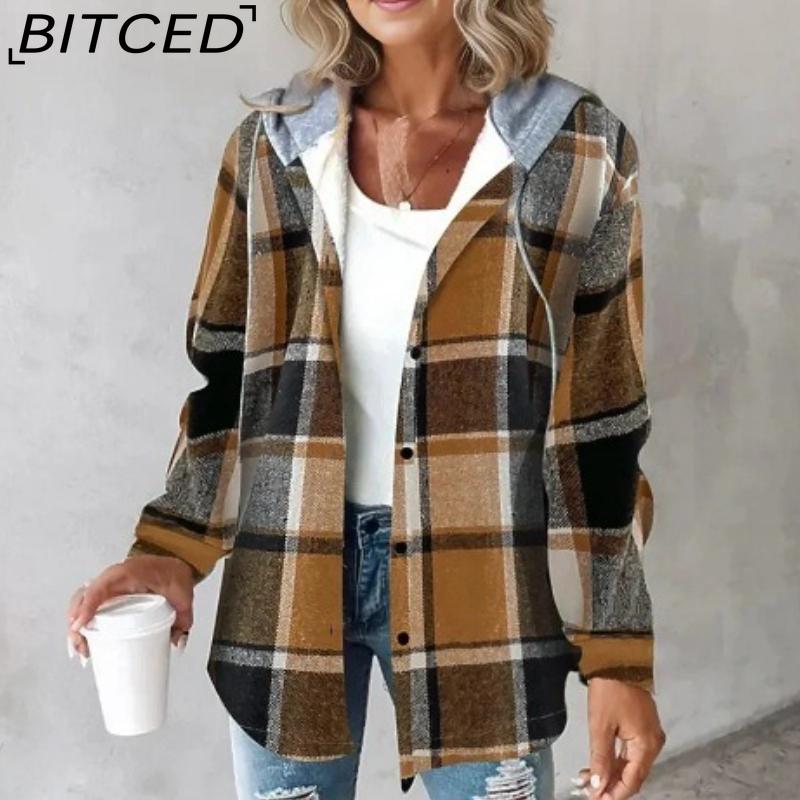BITCED Women's Plaid Fall/Winter Coat