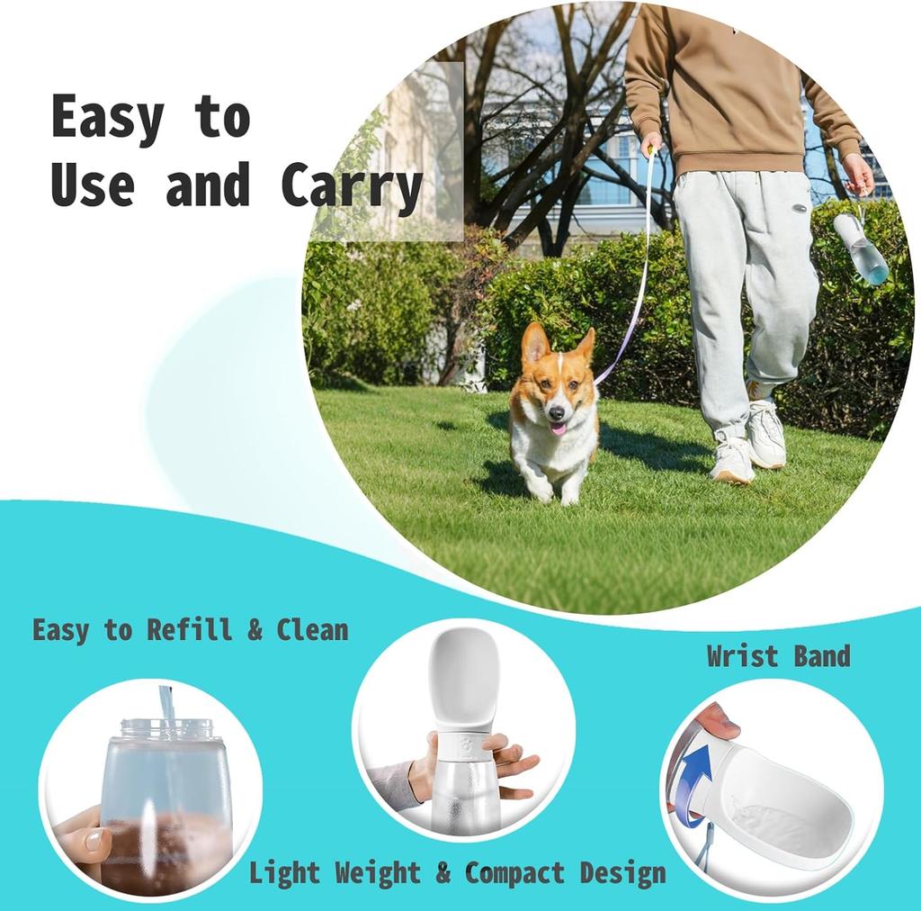 500ml Big Dog Water Bottle Portable Drinking Bowl for Small Medium Dogs Cat Travel Hiking Puppy Pet Water Dispenser Cup