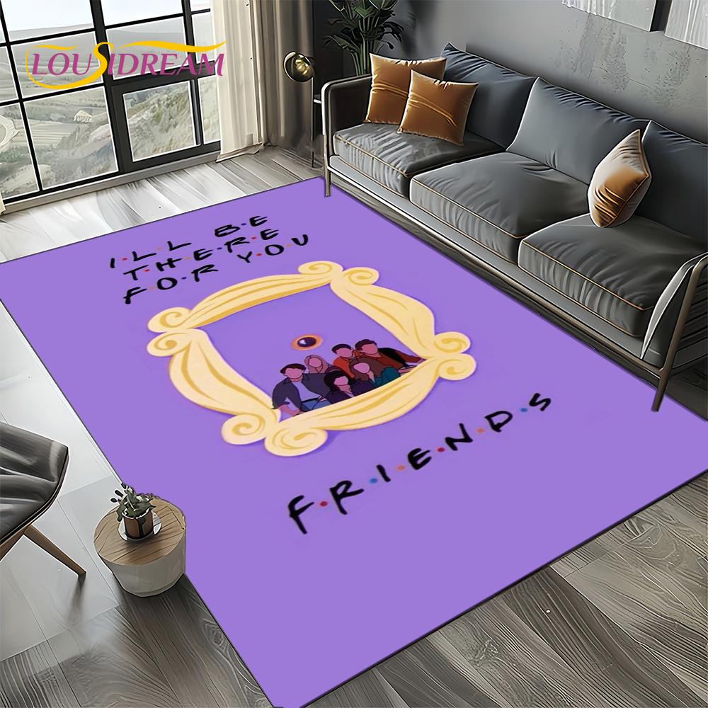 Tappeto Central Perk Friends TV Show per Soggiorno Camera da Letto Casa Decorazione Divano, Tappeto per Area Giochi Bambini Tappetino Antiscivolo Regalo