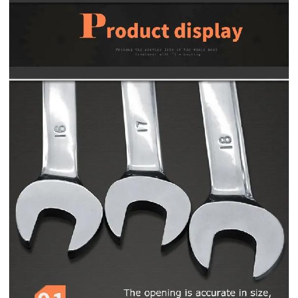 1pcs  Reversible Dual-purpose ratchet wrench Ratchet Socket Spanner Nut Repair Tools 6mm-19mm
