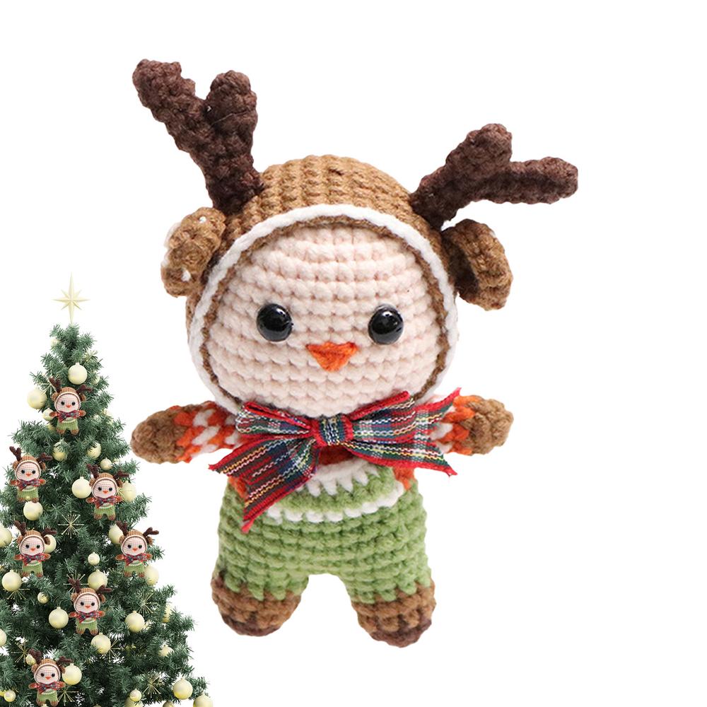 

Ручной работы крючком рождественский брелок милый рождественский олень форма ручной работы сумка подвеска ключ кулон рюкзак аксессуар для Рождества