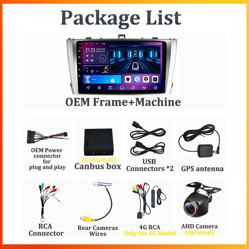 For Toyota Avensis 3 T27 2008-2015 Car Radio Player Car Carplay Screen Autoradio Mirror Link Android Auto Touch Screen 8 Core