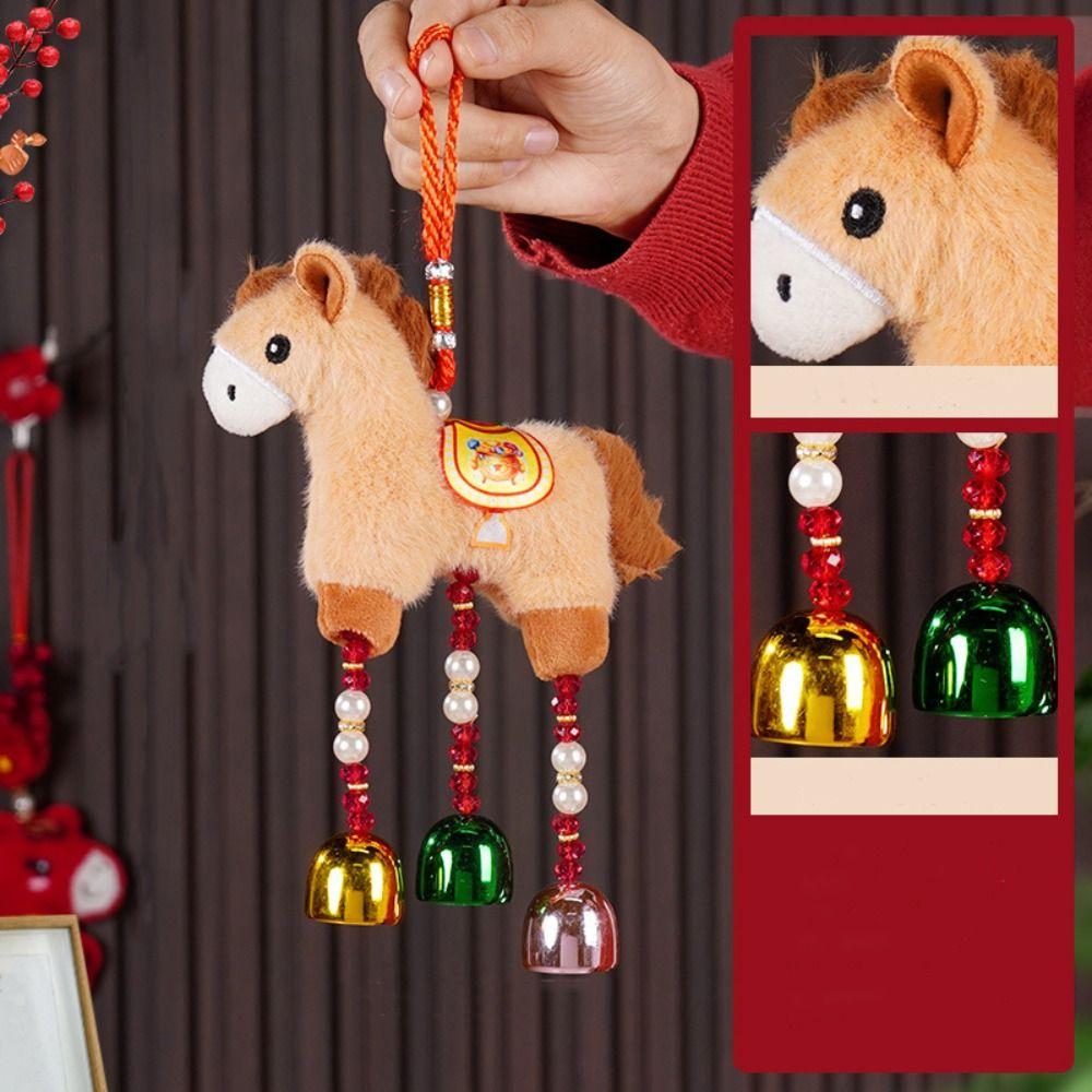 Cartoon Zodiac Pony Home Decoration Plush Chinese New Year Gift Horse Keychain  Year of Horse
