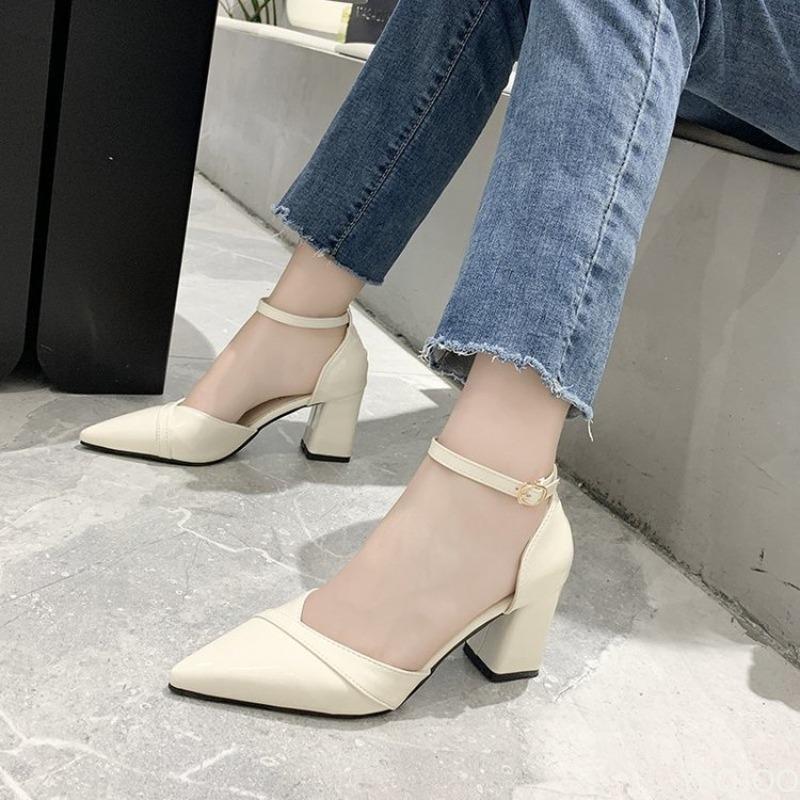 Fashion High Heeled Women's Shoes New Hollow Shallow Mouth Fashion Single Shoes Solid Color Daily Commuting Platform Zapatos Mujer