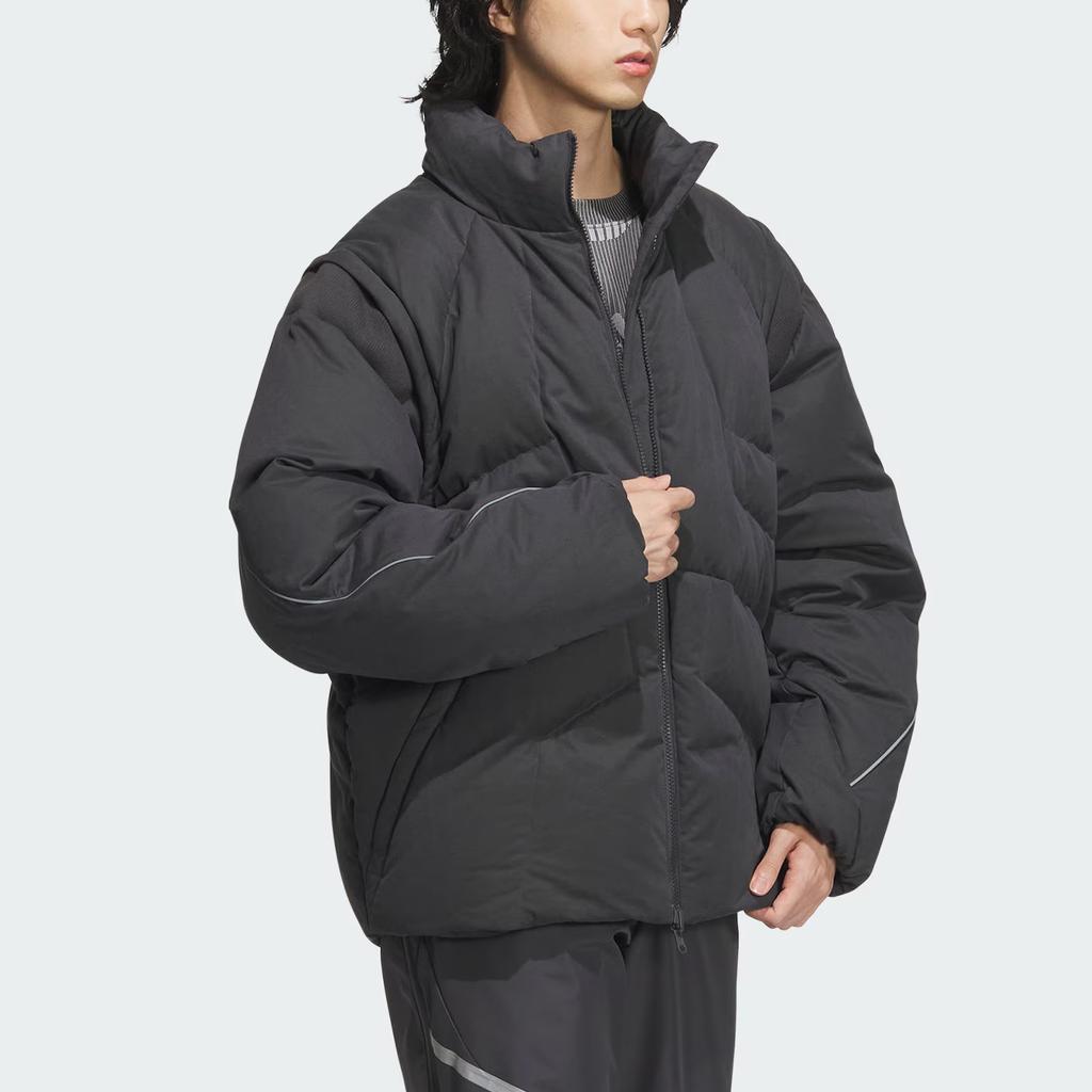 Adidas FW24 FUSTL Series P DJK Mid Removable Warm Sports Casual Down Jacket Men Jacket Carbon-Black JM6173