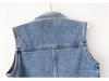 Women's Striped Patchwork Denim Vest 2023 - Slim-Fit Sleeveless Gilet for Spring/Autumn Layering