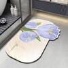Fresh and Simple Special-shaped Flowers Diatom Mud Bathroom Toilet Toilet Door Water Absorption Dirt-resistant and Easy To Take Care of Floor Mat