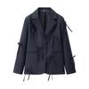 Elegant European & American Style Women's Casual Bow Suit Jacket