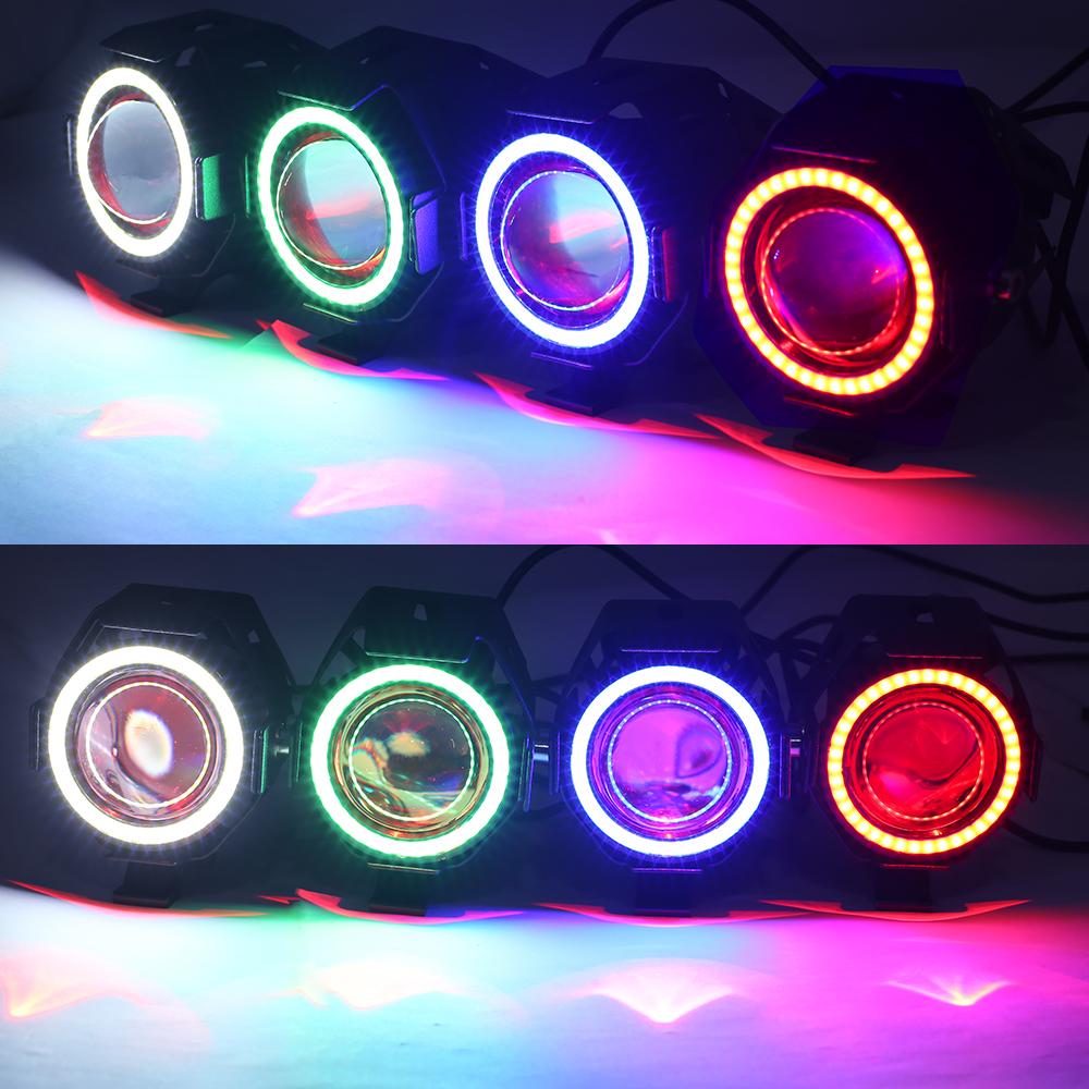U7 125W LED Motorrad Angel Eyes Scheinwerfer Tagfahrlicht Spotlights Zusätzliche Helle LED Fahrradlampe Auto Arbeit Nebelscheinwerfer
