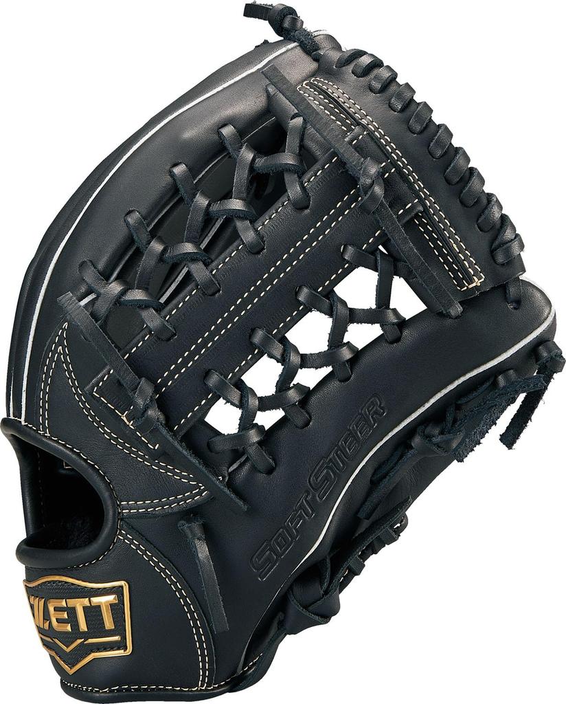 ZETT Weicher Rindsleder Baseballhandschuh für Schwarz Größe BRGB35430 Allround Linkshänder, (1900), 5,