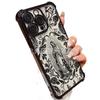 Black rose is suitable for iPhone17 mobile phone case, four corners anti-drop airbag 16promax lens film 15 protective case.