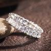 925 Sterling Silver Oval Zircon Stone Ring Finger Rings for Women Promise Love Valentine's Day Gifts