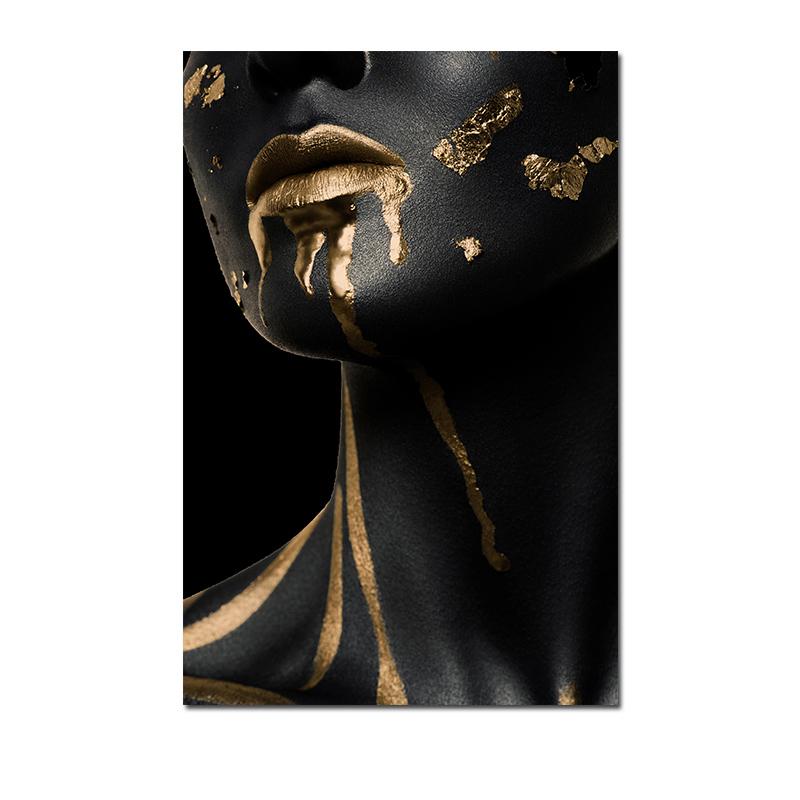 Modern Sexy Nude Girl Black Golden Art Nordic Posters and Prints Canvas Painting Wall Art Pictures For Living Room Cuadros Decor