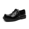 England Style Mens Casual Genuine Leather Shoes Lace-up Derby Shoe  Designer Square Toe Sneakers Party Prom Dress Footwear