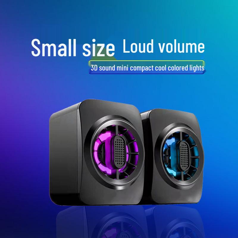Wired Desktop Computer Speakers with Subwoofer - Mini Pair for PC and Laptop Home Use
