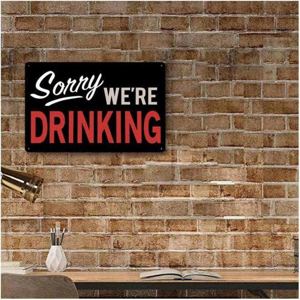 Tin Wall Sign Funny Drinking Bar Decor 8x12 Inch Retro Pub Man Cave Metal Art