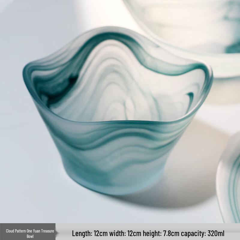 Chinese Ink Style Glass Serving Dish