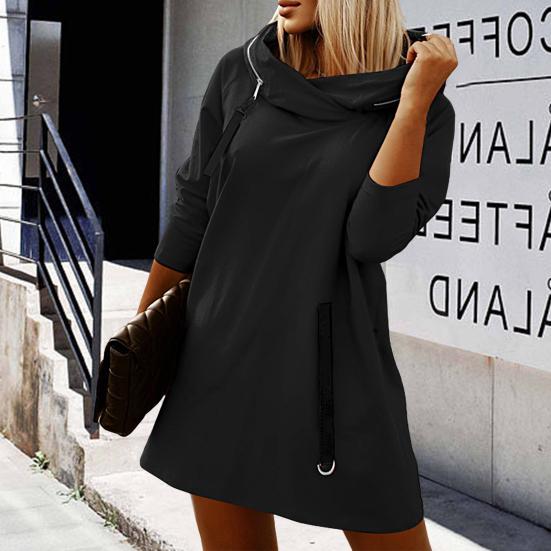 Felpa con cappuccio invernale da donna tinta unita cinturino decor maniche lunghe cerniera con cappuccio caldo pullover taglie forti peluche design casual felpa con cappuccio da donna abiti femminili