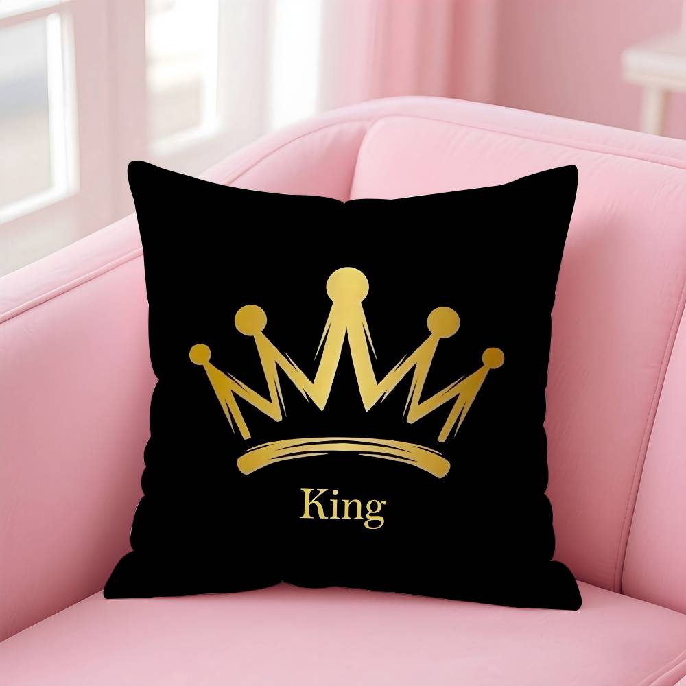 Letter Queen And King Pillow Case Safe Custom Photo Pillow, Anti-fade Brushed Fleece Cushion, Maternal & Infant Safe.