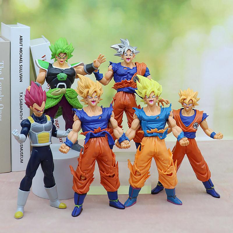 Figura de Son Goku Super Saiyan Anime Dragon Ball Goku DBZ Figura de Acción Modelo Regalos Figuras Coleccionables para Niños 18cm