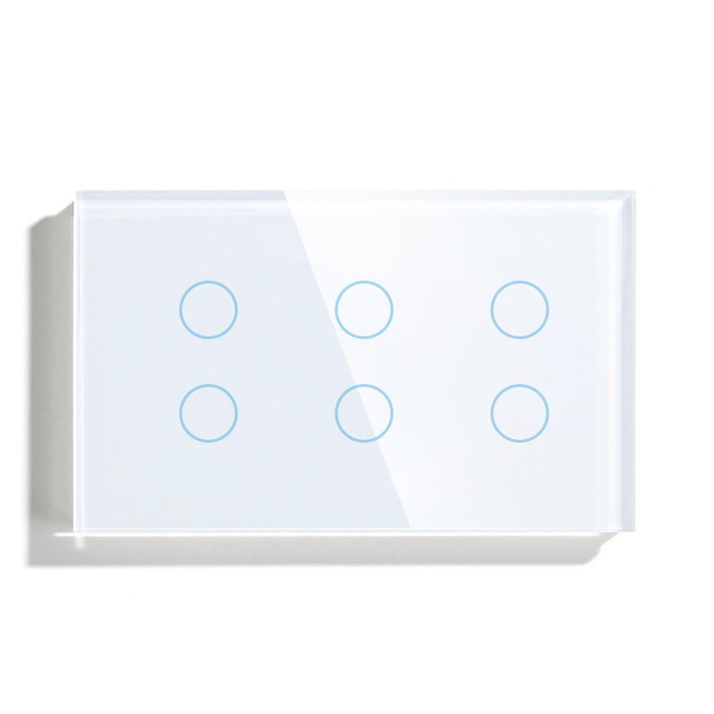 Smart Zigbee Tuya WiFi Voice-Control 10-Gang Touch Switch with Alexa, 146 Tempered Glass Panel, Model 5/8.