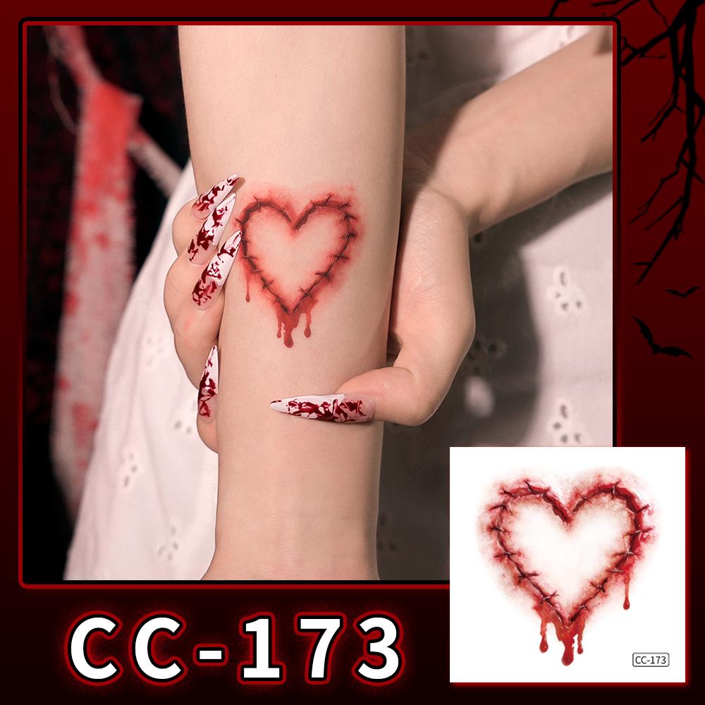 Nuovi Tatuaggi Impermeabili di Halloween Horror Cicatrice Faccia - Adesivi Trucco Opachi per Feste Festival