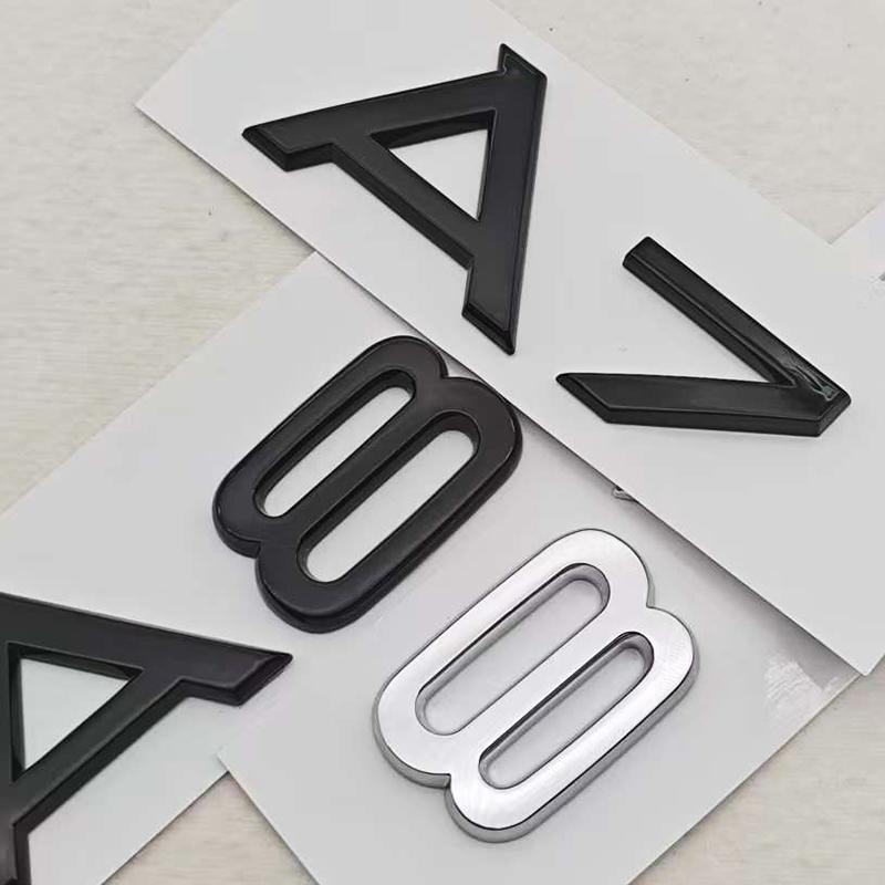 3D ABS Chrome Black Car Letters Logo A7 A8 Rear Trunk Badge Sticker Decals For Audi A7 A8 Sportback Auto Tail Accessories