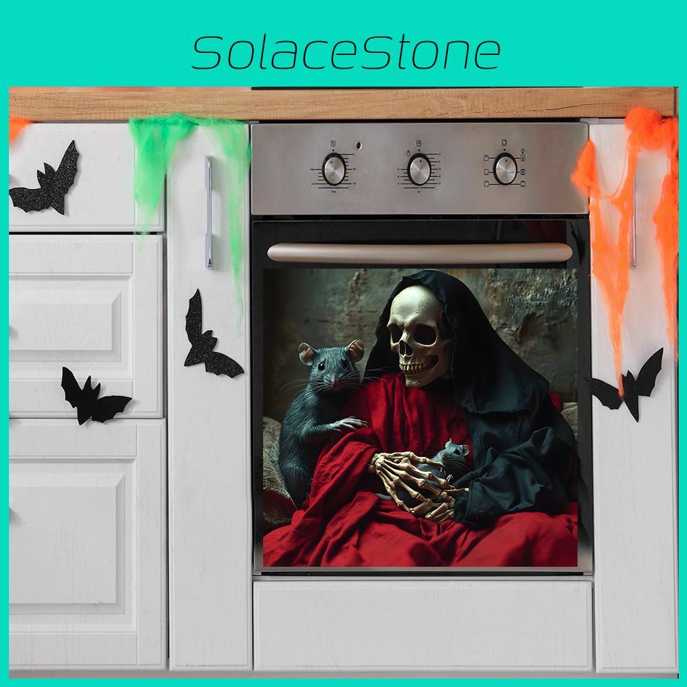 Skeleton Smile Halloween And Mouse Glass Cabinet Kitchen Decor Wall Stickers