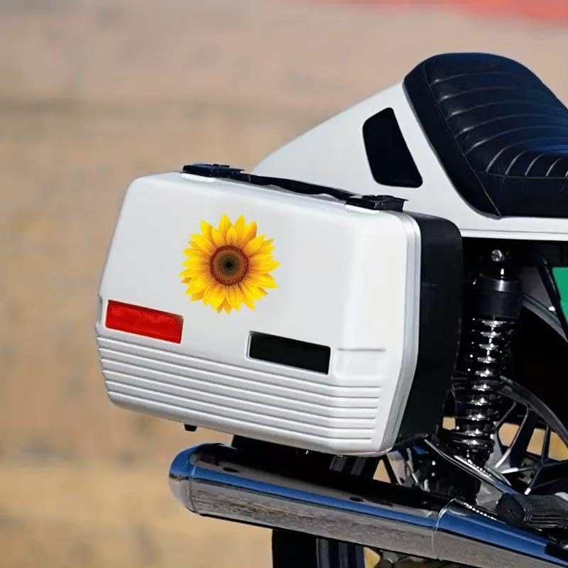 Pack of 2 Bright Sunflowers Vinyl Decal Stickers, Covered with Waterproof Poly Beer for Cars, Laptops and Smooth Surfaces