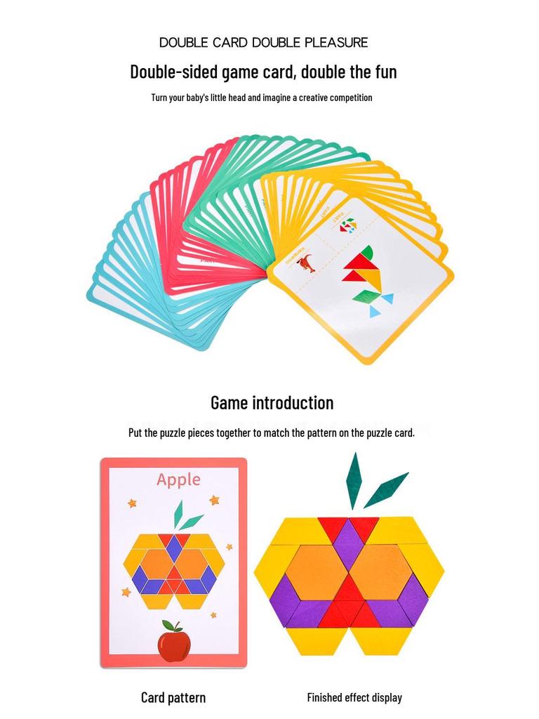 Cross-Border Geometric Tangram Puzzle: Children's Educational Toy for Early Learning and Cognitive Development.
